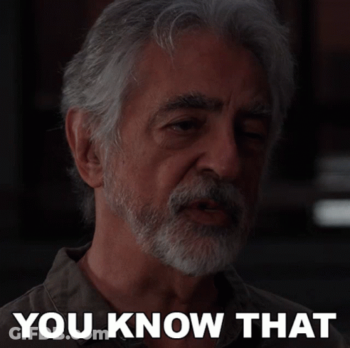 A Man With A Beard Says " You Know That " In Front Of His Face GIF