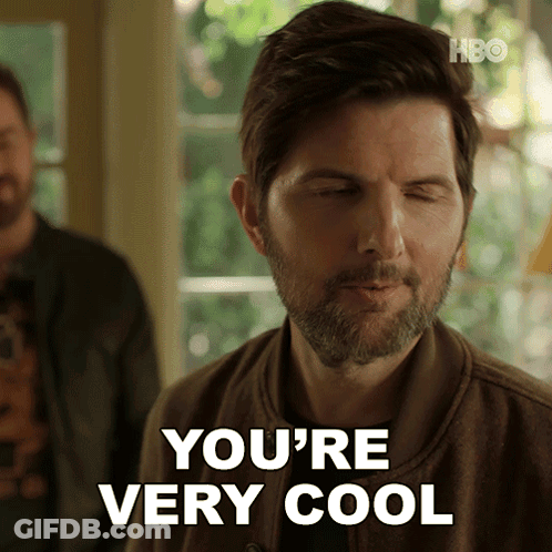 A Man With A Beard Says You 'Re Very Cool With His Eyes Closed GIF