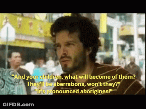 A Man With A Beard Talks About Aborigines In A Video GIF