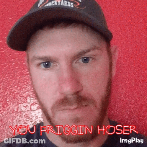 A Man With A Beard Wearing A Backyards Baseball Cap GIF