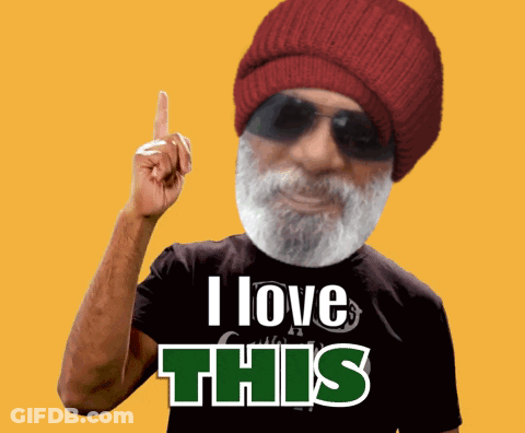 A Man With A Beard Wearing A Beanie And Sunglasses Says " I Love This " GIF