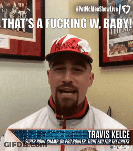 A Man With A Beard Wearing A Bearcats Hat Says That 'S A Fucking W Baby GIF