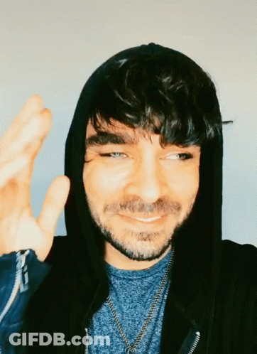 A Man With A Beard Wearing A Black Hooded Jacket GIF