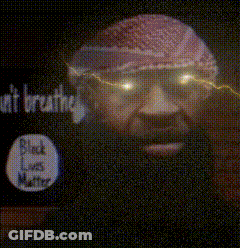 A Man With A Beard Wearing A Black Lives Matter Hat GIF
