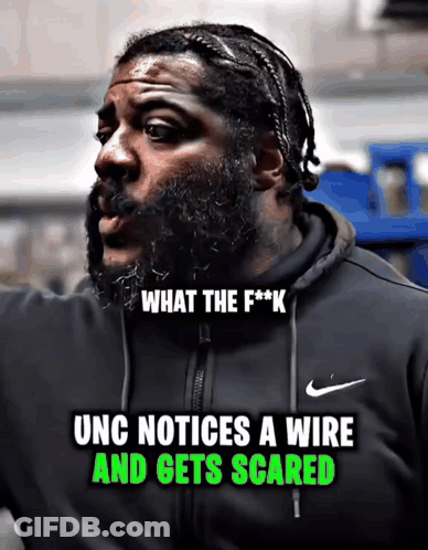 A Man With A Beard Wearing A Black Nike Jacket GIF