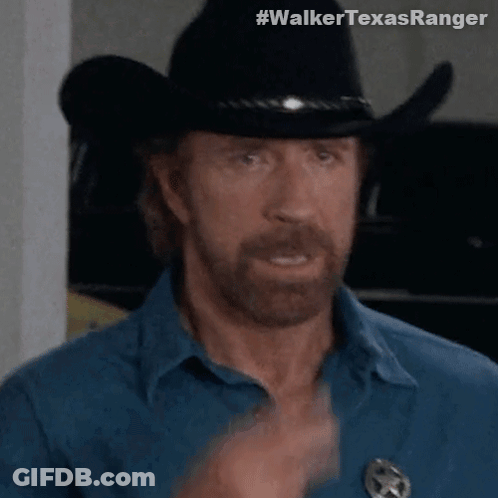 A Man With A Beard Wearing A Cowboy Hat And A Badge That Says Walker Texasranger GIF