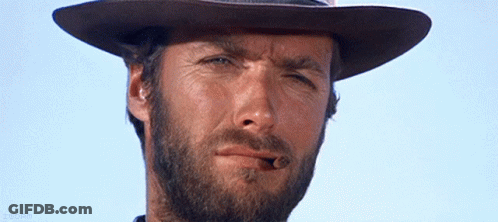 A Man With A Beard Wearing A Cowboy Hat And A Cigar In His Mouth GIF