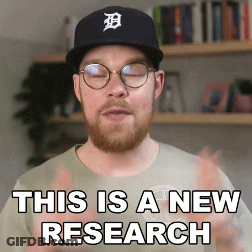 A Man With A Beard Wearing A Detroit Tigers Hat Says This Is A New Research GIF