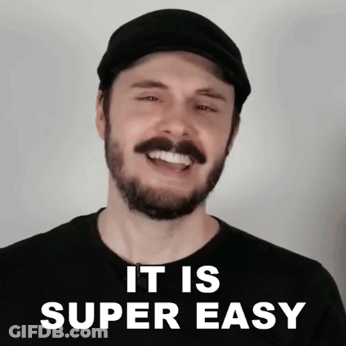 Bearded Man Wearing Hat And Shirt Says It Is Super Easy GIF