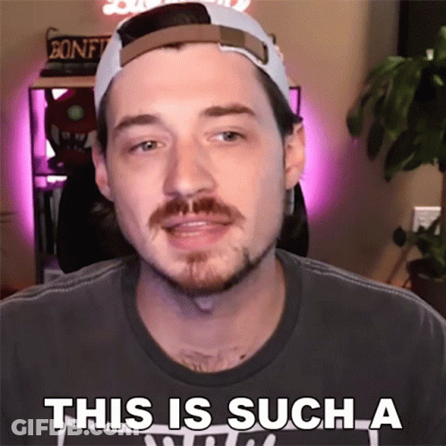Man With Beard Wearing Hat And T-Shirt GIF