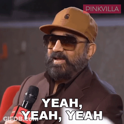 A Man With A Beard Wearing A Hat And Sunglasses Says Yeah Yeah Yeah GIF