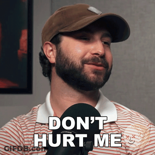 Bearded Man In Hat Saying Don T Hurt Me GIF