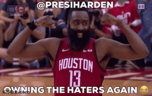 A Man With A Beard Wearing A Houston 13 Jersey GIF