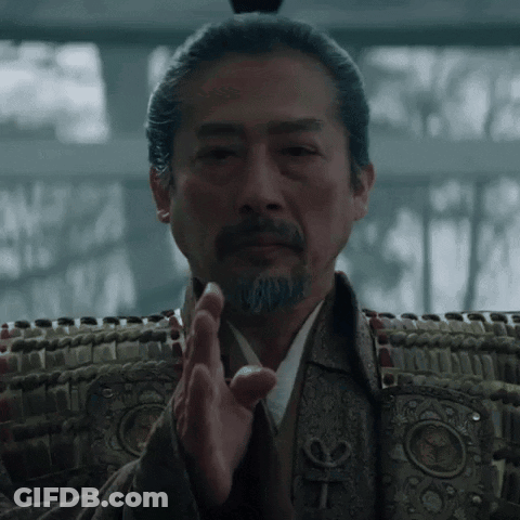 A Man With A Beard Wearing A Kimono And A Samurai Armor GIF