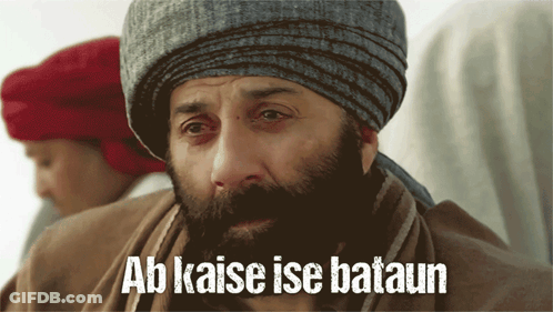 A Man With A Beard Wearing A Turban And The Words Ab Kaise Ise Bataun GIF