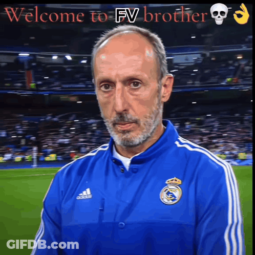 A Man With A Beard Wearing An Adidas Jacket GIF