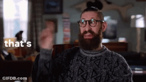 Bearded Man With Glasses And Sweater Says That's GIF