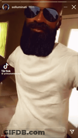 A Man With A Beard Wearing Sunglasses And A White T-Shirt Has A Tiktok Account GIF