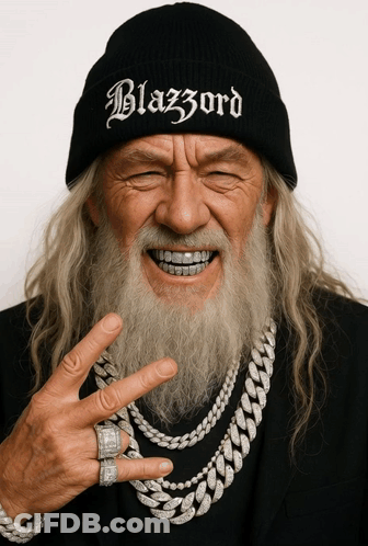 Man With Beard Wearing Blazord Beanie GIF
