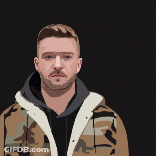 A Man With A Beard Wears A Camouflage Jacket And A Black Hoodie GIF