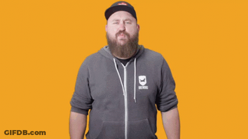 A Man With A Beard Wears A Hoodie That Says Beard On It GIF