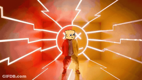 A Man With A Box On His Head Is Dancing In A Room GIF