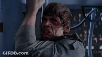 A Man With A Bruise On His Forehead Is Hanging From A Pole GIF