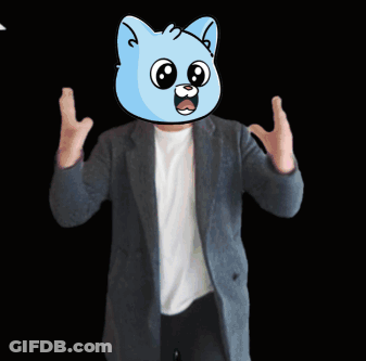 A Man With A Cat Head And The Words Send It GIF