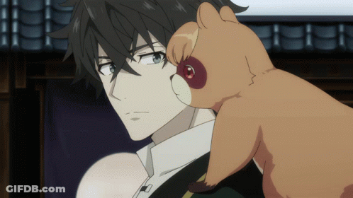 A Man With A Cat On His Shoulder Looks To The Side GIF
