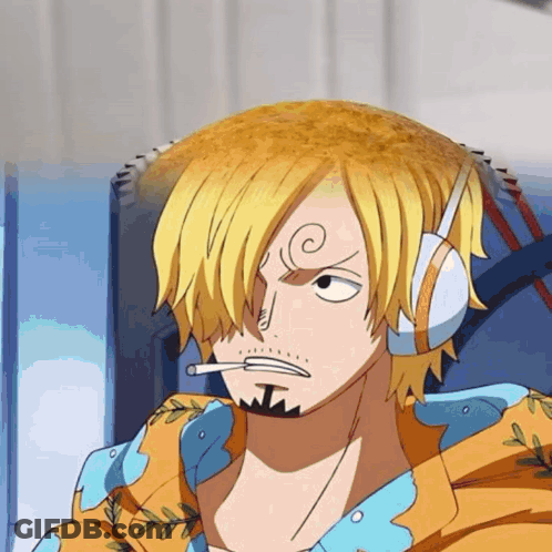 A Man With A Cigarette In His Mouth Is Wearing Headphones GIF