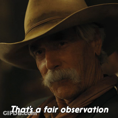 A Man With A Cowboy Hat And A Mustache Says " That 'S A Fair Observation " GIF