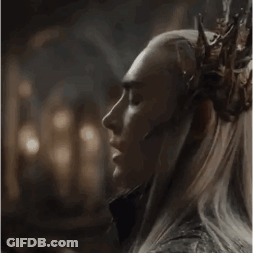 A Man With A Crown On His Head Is Looking At The Camera And Says What Do You Think . GIF