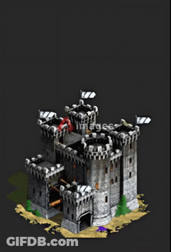 A Man With A Crown On His Head Is Standing In Front Of A Castle With A Why Hello Friend Message GIF
