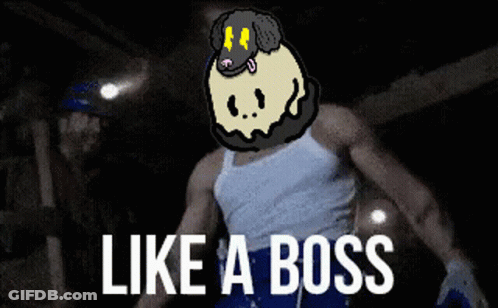 A Man With A Dog On His Head And The Words Like A Boss On The Bottom GIF