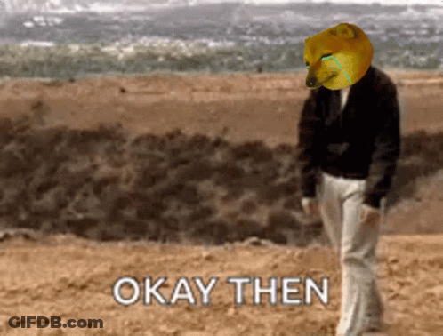 A Man With A Dog On His Head And The Words Okay Then GIF