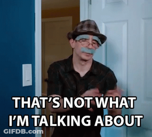 A Man With A Fake Mustache And Glasses Says That 'S Not What I 'M Talking About .. GIF