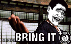 A Man With A Funny Face And The Words Bring It GIF