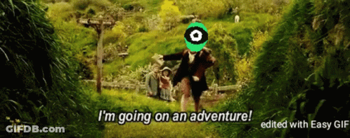 A Man With A Green Eye Says I 'M Going On An Adventure Edited With Easy GIF