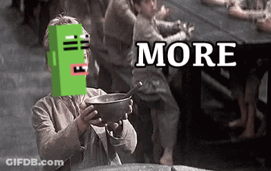 A Man With A Green Face Is Holding A Bowl Of Food In Front Of A Crowd Of People . GIF