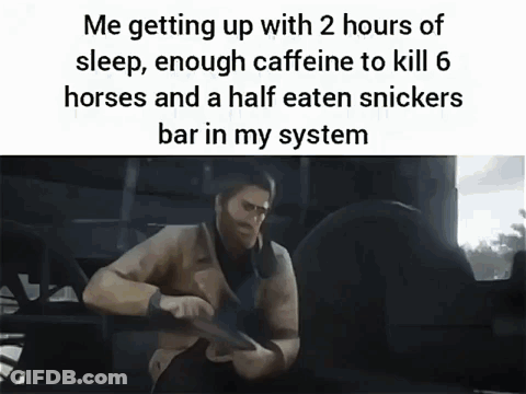 A Man With A Gun Is Getting Up With 2 Hours Of Sleep GIF