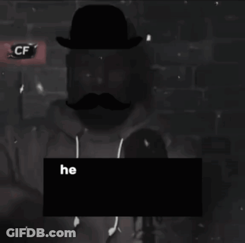 A Man With A Hat And Mustache Has The Words Good Lord The Odor Was Simply Below Him GIF