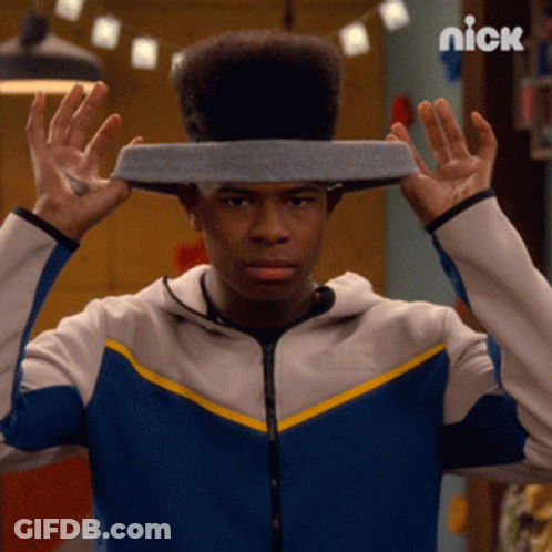 A Man With A Headband On His Head With The Nick Logo In The Background GIF