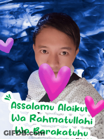 A Man With A Heart In Front Of His Face And The Words Assalamu Alaiku Wa Rahmatullahi Wa Barakatuhu GIF