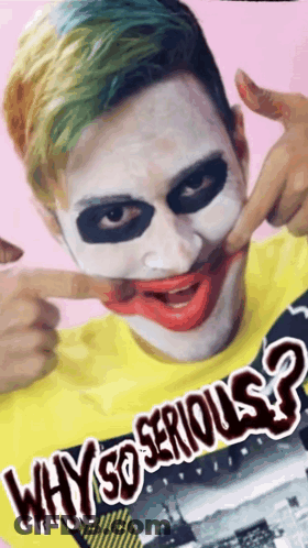 Joker Face Paint Man Why So Serious GIF