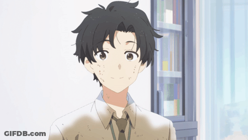 A Man With A Lanyard Around His Neck Is Looking Up GIF