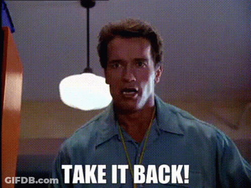 A Man With A Lanyard Around His Neck Says Take It Back . GIF