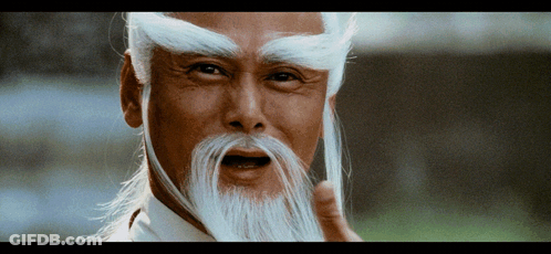 A Man With A Long White Beard And Eyebrows GIF
