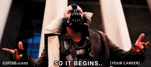 A Man With A Mask On His Face Is Saying So It Begins Your Career . GIF