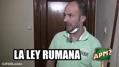 A Man With A Mask On His Face Says La Ley Rumana GIF