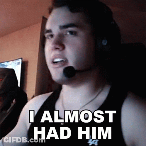 A Man With A Microphone On His Head Says I Almost Had Him GIF